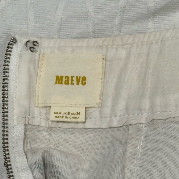 Anthropologie Maeve Women’s Floral Buckle Skirt White/Multi Size 4 - Picture 8 of 11